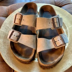 Arizona Size 38 Birkenstock Taupe Suede